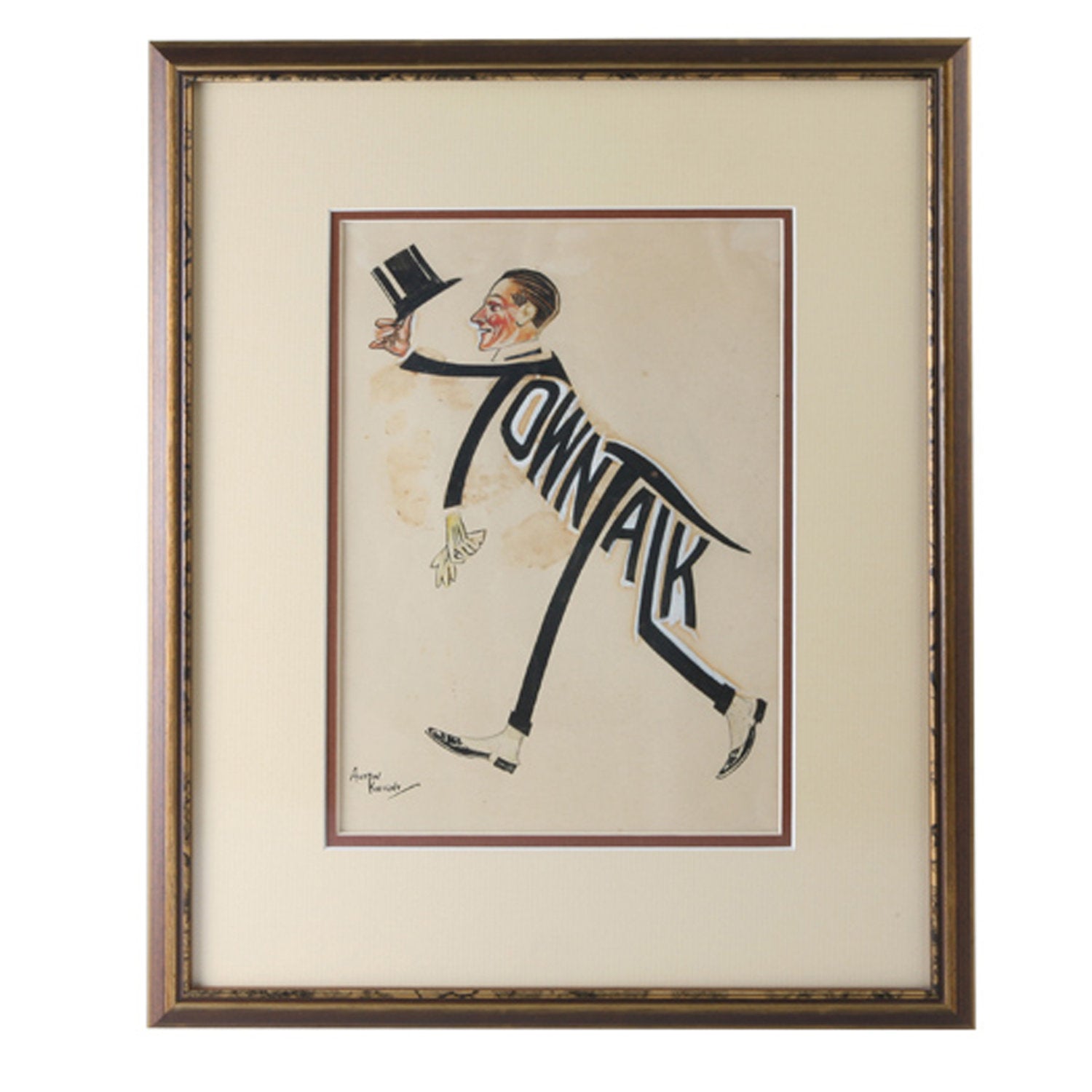 Original Framed Mr Town Talk Mascot Artwork