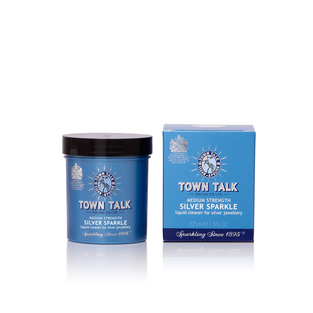 Town Talk Polish Silver Sparkle Liquid Cleaner 225ml Jar with Packaging