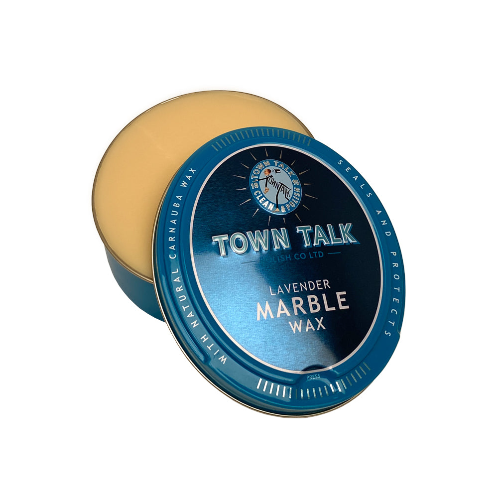 Town Talk Polish Lavender Marble Wax with Natural Carnauba Wax Open Tin