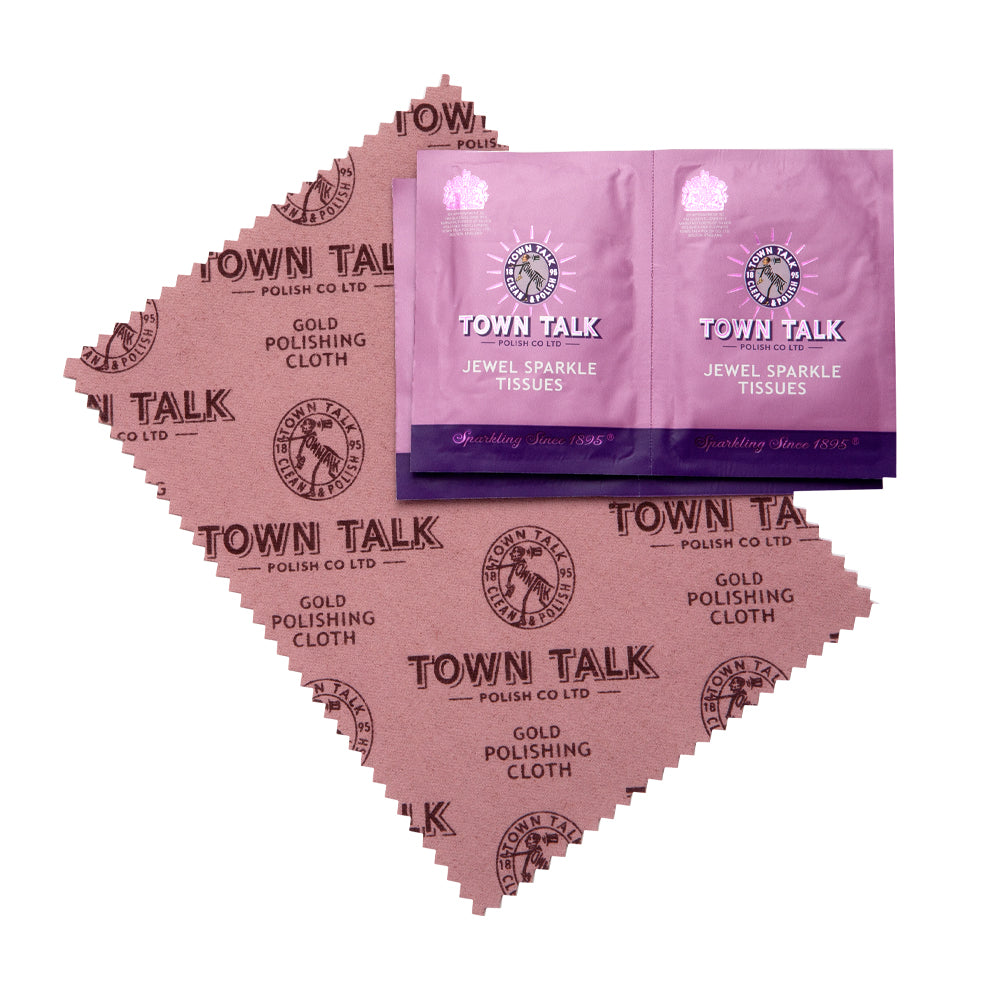 Town Talk Gold Jewellery Kit with Gold Polishing Cloths and Jewel Sparkle Tissues