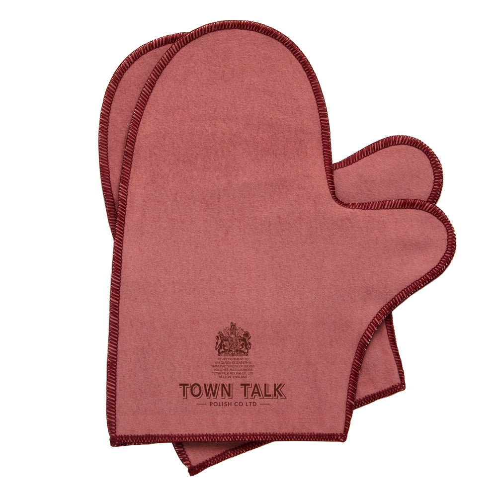 Town Talk Polish Gold Polishing Mitts Pair in Red