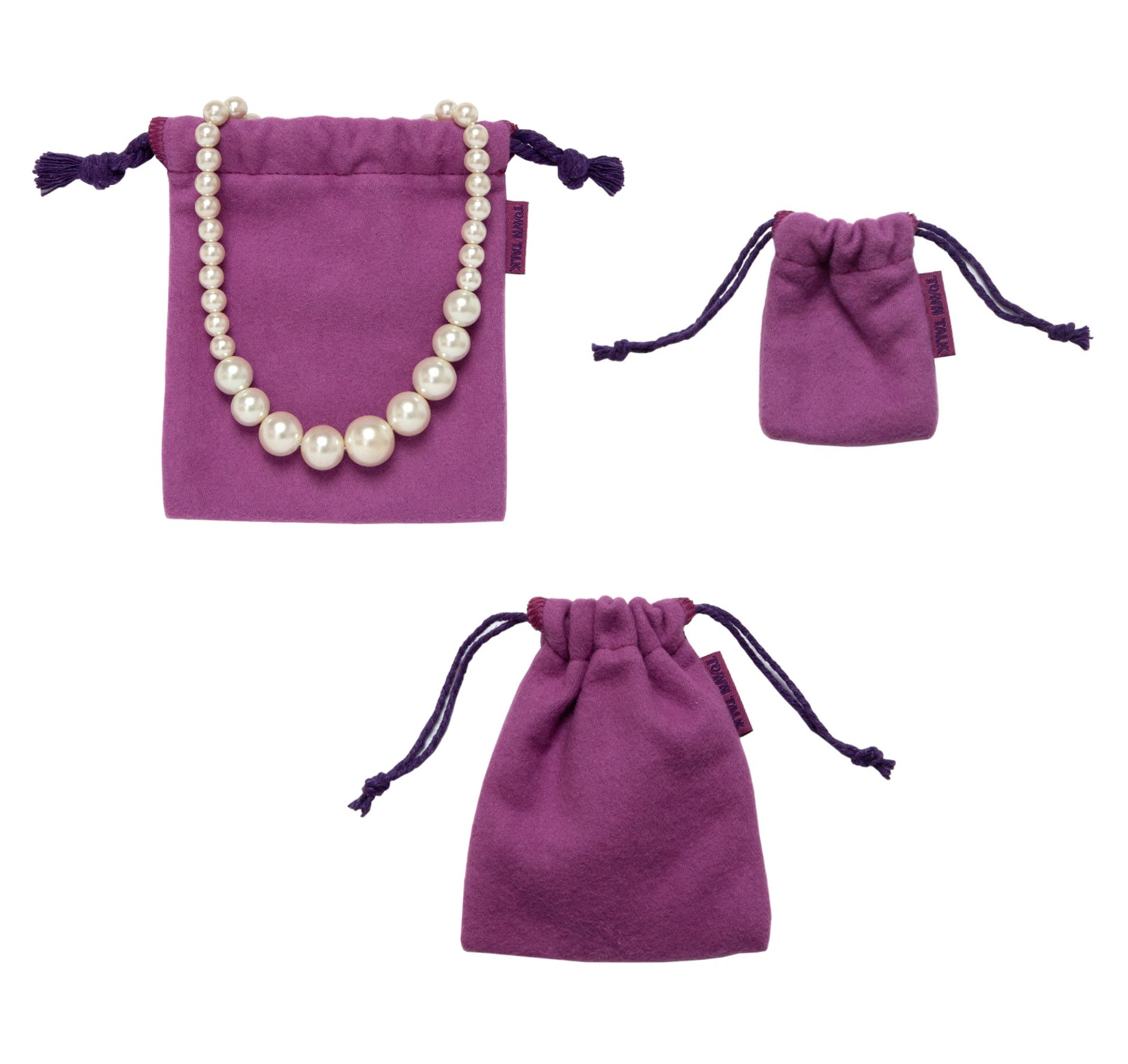 Set of Three Anti-Tarnish Jewellery Storage Pouches For Silver