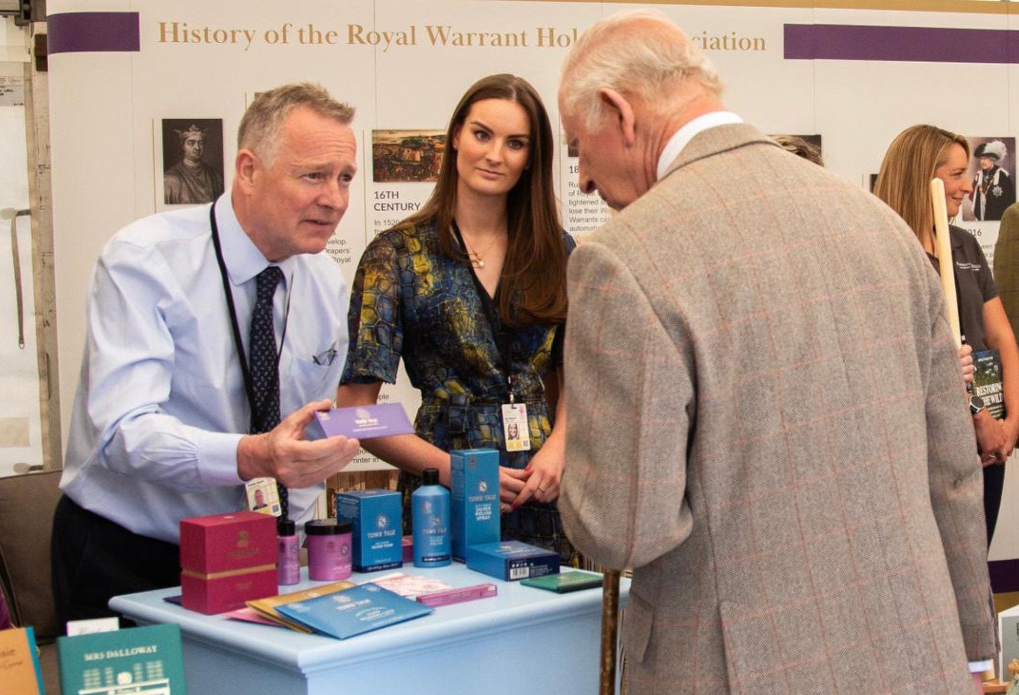 Town Talk Presenting Products to His Majesty The King at Royal Warrant Holders Association Event