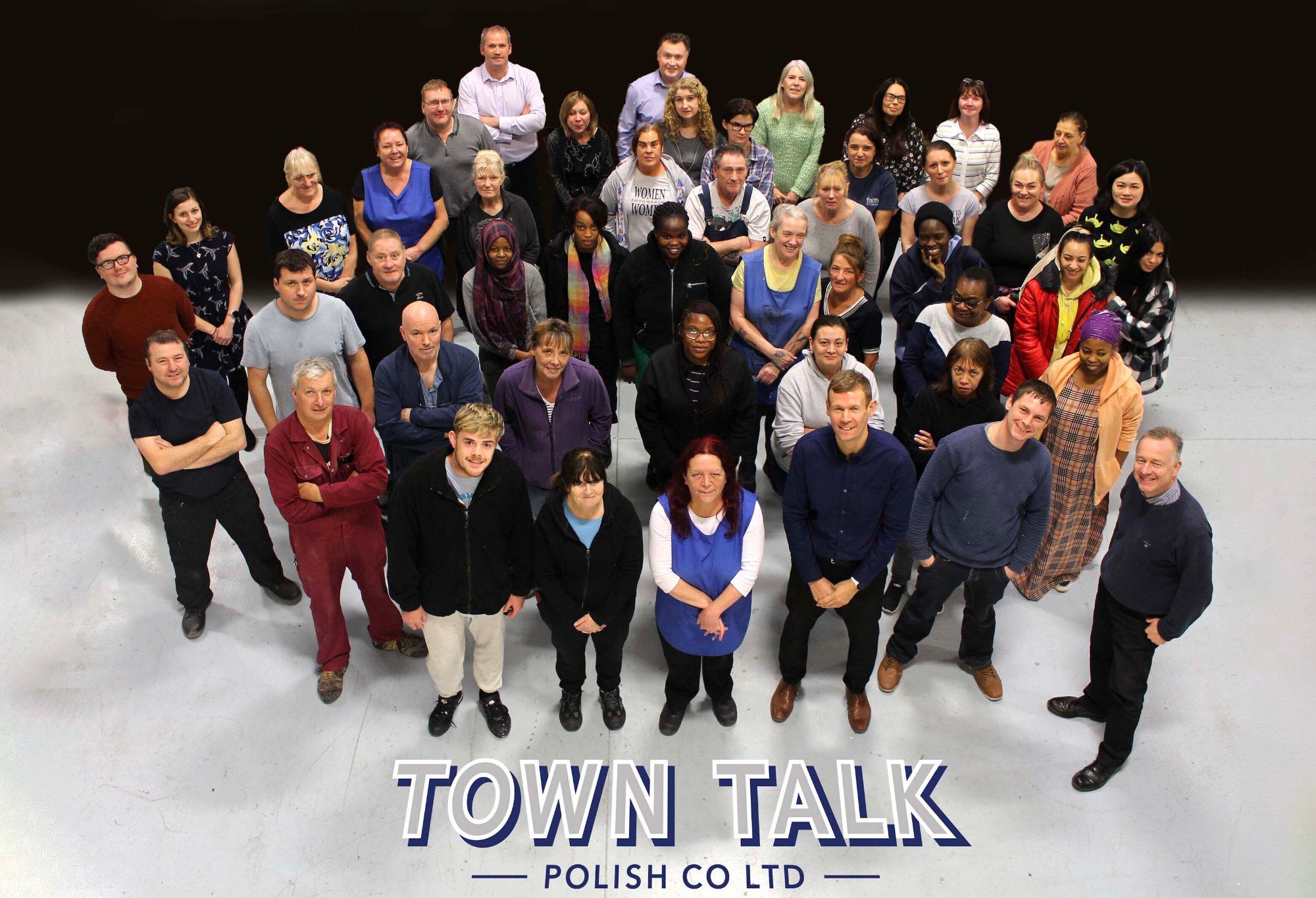 Town Talk Polish Co Ltd Team Group Photo at the Warehouse