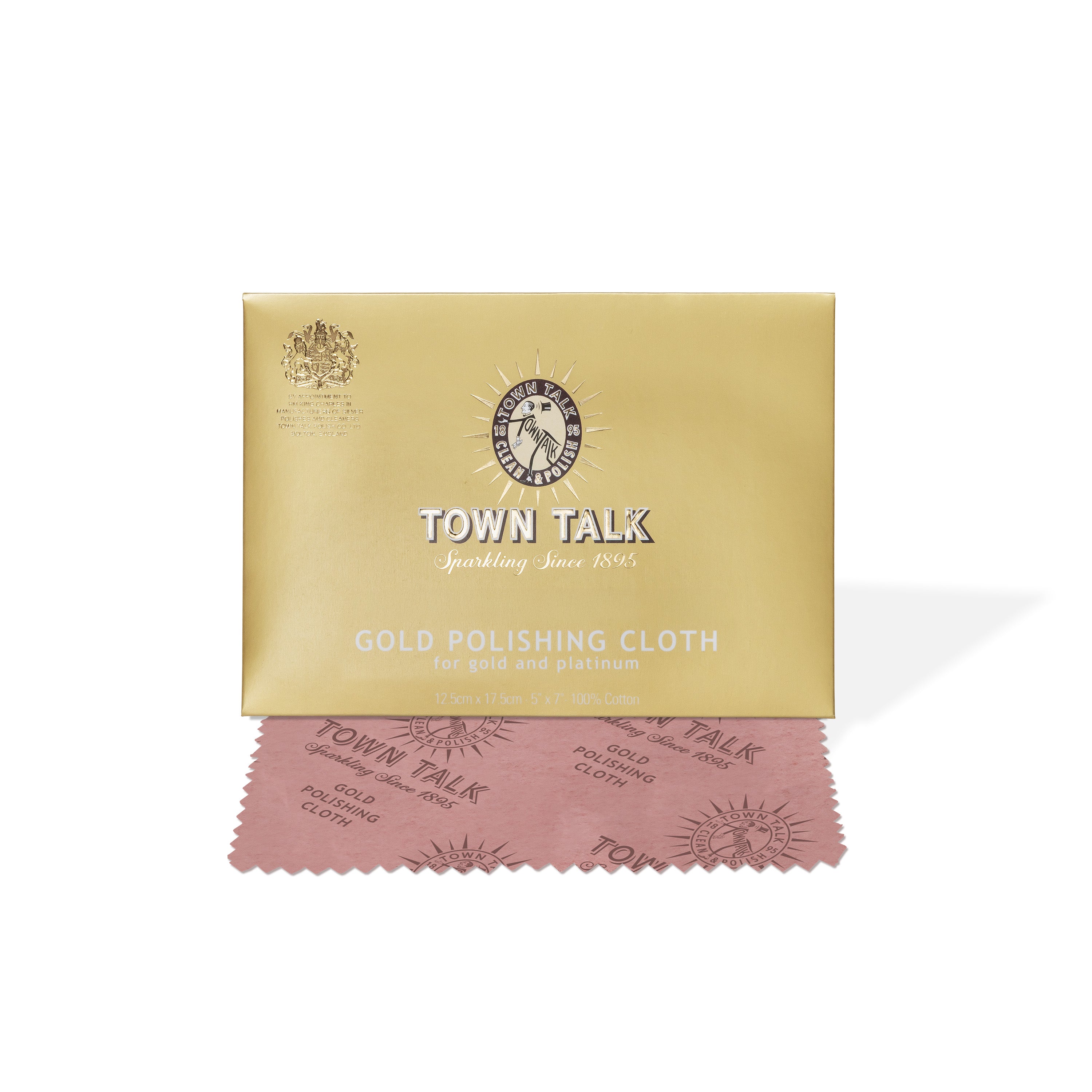 Town Talk Gold Polishing Cloth 12.5x17.5cm with packaging