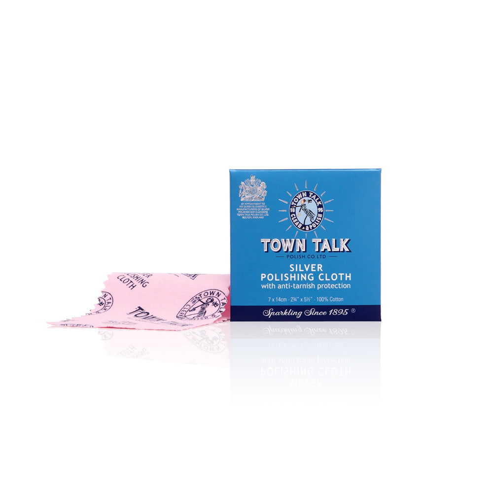 Town Talk Mini Silver Polishing Cloth with Anti-Tarnish Protection and Packaging